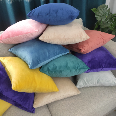 Velvet Solid Color Pillow Cover Rectangular Sofa Cushion Bedside Backrest Waist Pillow Living Room Square Plush Pillow