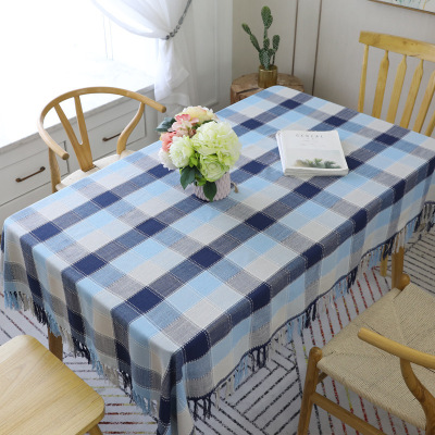 Jacquard Cotton Linen Tablecloth Ins Simple Tablecloth Fringe Tablecloth