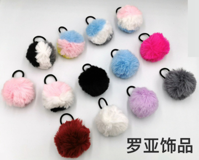 Super Cute Hair Accessories Single Ball Rubber Band Elastic 9cm Fur Ball Imitation Rabbit Fur Ball Ornament