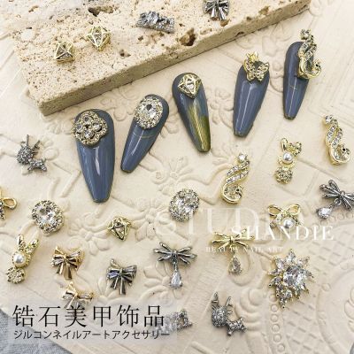 New Nail Ornament Bow Pendant Deer 2021 Zircon Jewelry Electroplating Color Retention Nail Sticker Accessories