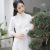 Qinian Spring and Summer New Zen Women's Clothes Super Fairy Slimming Improved Cheongsam Chinese Stand Collar Chiffon Chinese Style Dress