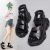 Women's Sandals 2021 New Summer Roman Genuine Leather Student Platform Versatile Zipper Women's Flat Casual Sandals