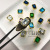 New Nail Ornament Large Crystal Stone Micro Inlaid Zircon Electroplated Real Gold Color Retaining Nail Sticker Jewelry Accessories