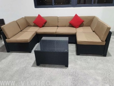 Outdoor Furniture Rattan Sofa Combination Rattan Chair Set Balcony Courtyard Rattan Outdoor Occasional Table and Chair