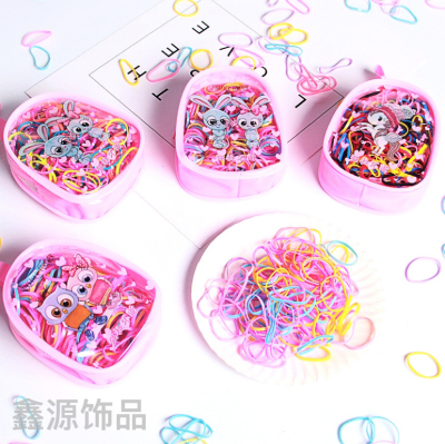 Korean Style Children's Hair Accessories Cartoon Small Backpack Zipper Bag Disposable Hair Band Color Rubber Band 2 Yuan Shop Supply Wholesale