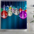Cross-Border Christmas Bell Ball Ball Printing Shower Curtain Floor Mat Four-Piece Set Combination Bathroom Mat Set Amazon Hot Sale