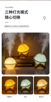 Moon Saturn Humidifier Small Night Lamp Desktop Planet Air Purifier