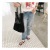 Hong Kong Style Black and White Solid Color Portable Mesh Hollow out Beach Canvas Bag Large Women's Bag Shoulder Portable Shopping Bag
