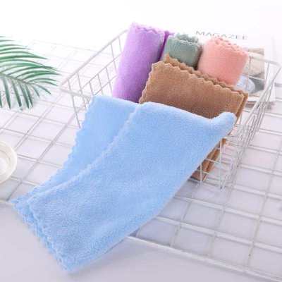 Manufacturers Sell High Density Coral Fleece 30*30 Trimming Square Towel Absorbent Cleaning Lint-Free Cloth Children's Small Kerchief