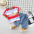 2020 Summer New Children's Short-Sleeved Suit Korean Style Children's Suit Summer Children's Clothes Baby Cute Stripes Sets