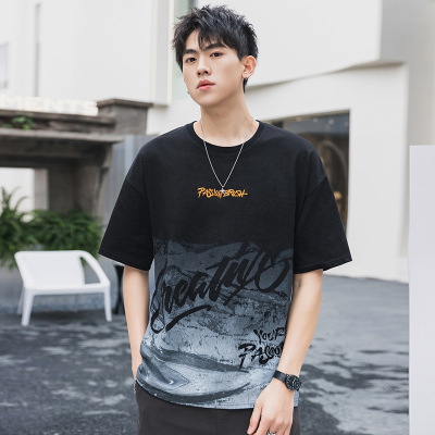 2021 Summer New Men's T-shirt Cotton Short Sleeve Fashion Brand Men's Clothing Loose Teen Half Sleeve T-shirt Clothes Men