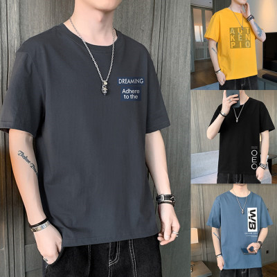 2121 New Summer Cotton Men's Short-Sleeved T-shirt Bottoming Shirt Men's Half Sleeve Top Clothes Crew Neck T-shirt Trendy