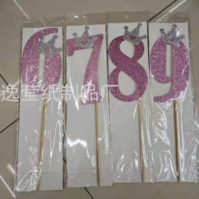 Number from 0-9 with Wooden Stick Power Strip Cake Decoration