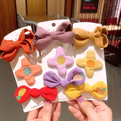 Barrettes Female Korean Hair Accessories Cute Little Girl Headband Corduroy Bow Baby Hair Clip Girls Headdress