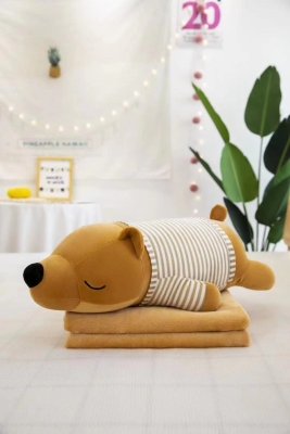 Multi-Purpose Cute Creative Animal Plush Toy Airable Cover Ins Same Office Siesta Cushion Pillow