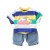 2020 Summer New Children's Short-Sleeved Suit Korean Style Children's Suit Summer Children's Clothes Baby Cute Stripes Sets