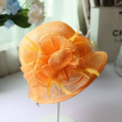 Spring and Summer New Philippine Cambric Feather Lightweight Breathable Fashion Linen Gauze Hat
