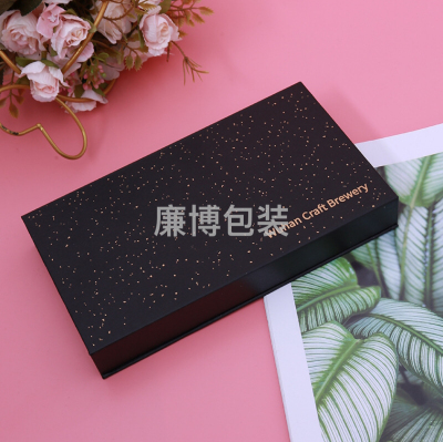 Universal Rectangular Flip Box Color Box High-End Cardboard Embossed Gilding Gift Box Customization