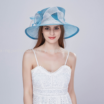 European and American Mesh Ribbon Top Hat Wedding Photography Art Photo Accessories Hat Personality Broad-Brimmed Hat Children