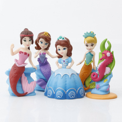 5 Sofia Mermaid Princess Mermaid Cake Decoration Capsule Toy Decoration Doll Hand-Made Model