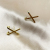 X-Shaped Cross 925 Silver Needle Commuter's All-Matching Geometric Ear Studs Trendy Earrings Exquisite Fashion Diamond Earrings