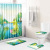 Cross-Border New Frog Picture Printing Shower Curtain Floor Mat Four-Piece Set Bathroom Mat Set Partition Curtain