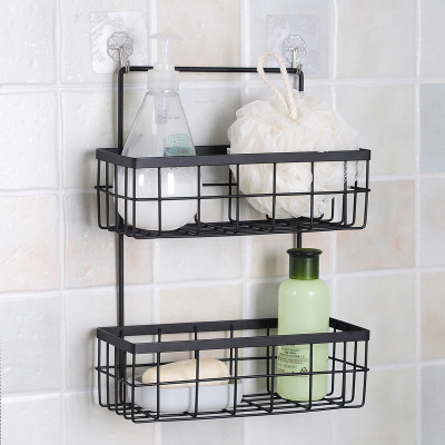 Storage Rack Kitchen Nordic Iron Bathroom Wall Wall-Mounted Basket Storage Rack Punch-Free Dormitory Household Hanging Bedside