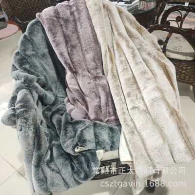 [Artificial Rabbit Fur] Manufacturers Supply New Artificial Cut Rabbit Fur Faded White Blanket Processable Custom Blanket