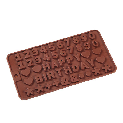 Silicone Digital Birthday Chocolate Mold 112 English Letters Button Christmas Birthday Cake DIY Baking Tool