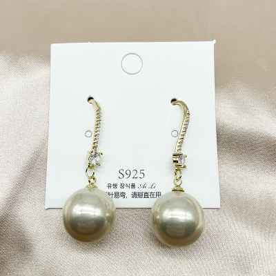 Zhenduo Hemp Akoya Ear Hook Natural Seawater Pearl 18K Gold Earrings Silver Gray Blue Extremely Strong Luster Perfect Circle Gift