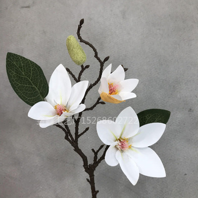 3D Silk Magnolia Branch Artificial Flowers Pink High Quality Fake Flower for Wedding Decorate Home Party Decoration Acce