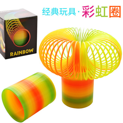 Classic Toys Ever-Changing Rainbow Spring Jenga Plastic Spring Coil Children Creative Educational Toys Wholesale