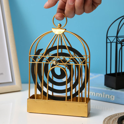 Nordic Minimalist Style Iron Birdcage Mosquito Incense Holder Mosquito Repellent Tray Creative Home Summer Artifact Mosquito Coil Bedroom