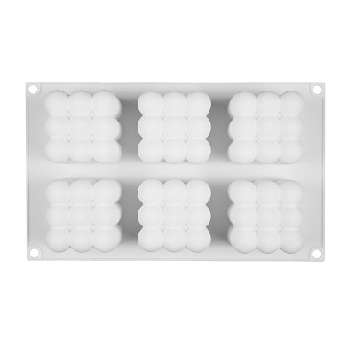 New Cross-Border Silicone 6-Piece Cube Cake Mold Magic Cube Silicone Mousse Square Mold 3D Spherical