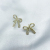[Fanny Online Store] Zircon with Diamond Personality Simple Silver Full Diamond Bow Earrings Ear Studs