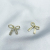 [Fanny Online Store] Zircon with Diamond Personality Simple Silver Full Diamond Bow Earrings Ear Studs