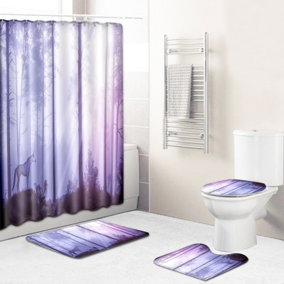 Unicorn 4 PCs Set Toilet Carpet Shower Room Mat Mat Cross-Border Delivery