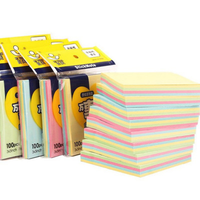 Square Sticky Notes Notepad Color 100 Pieces More than Sticky Notes Self-Adhesive Stickers All Sticky Message Sticker Wholesale