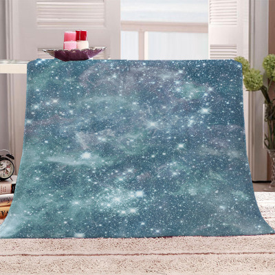Starry Sky Flannel Blanket Sofa Cover Autumn Nap Blanket Customizable Pattern Size Weight Exclusive for Cross-Border