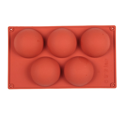 Spot Silicone 5-Piece Large Semicircle 5-Piece Hole Semi-Spherical Cake Mold Mousse Baking Dessert Silicone Products