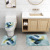 SOURCE Factory Cross-Border New Simple Feather Shower Curtain Floor Mat Combination Four-Piece Set Bathroom Mat Set