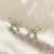 [Fanny Online Store] Zircon with Diamond Personality Simple Silver Full Diamond Bow Earrings Ear Studs