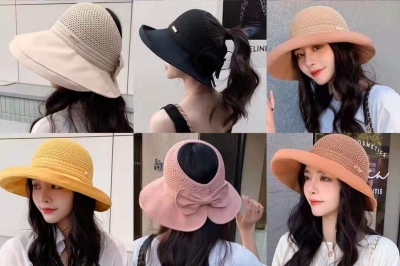 Sun Protection Sunshade Big Brim Sun Hat Uv Protection Foldable Air Top Summer Hat Women's Summer Breathable Fashion Straw Hat