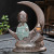 Ywbeyond Home Decor Buddha Incense Burner Little Monk Moon Lotus Smoke Waterfall Incense Burner Ceramic Incense Holde