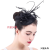 High-End European Celebrity Hat Elegant Imitation Linen Ornament British Style Model Catwalk Show Feather Billycock