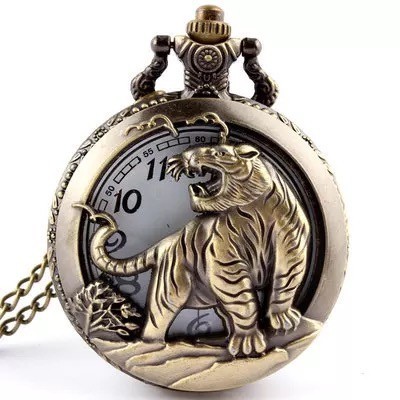 Stall Campus Store Grab Goods Creative Clear Digital Auspicious Twelve Zodiac Clamshell Pocket Watch Student Watch