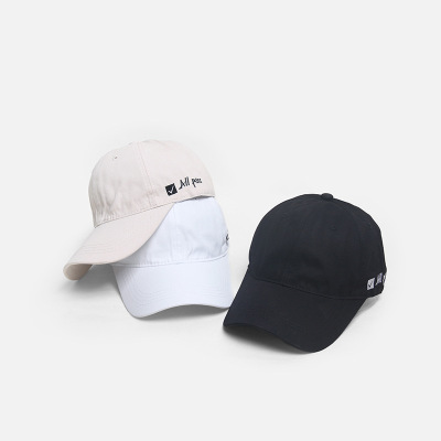 Baseball Cap Female Fashion Brand Ins Japanese Korean Style All-Matching Embroidered Letters Soft Peaked Cap Men