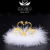 Car Decoration Furry Crystal Swan Perfume Holder Car Decoration Wholesale Car Crystal Double Swan Perfume Holder