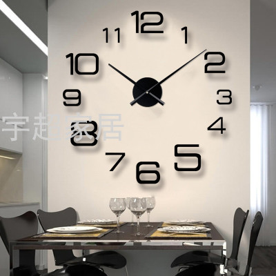 Amazon Hot Hot Sale Second Sweeping Living Room Creative European Clock Creative Wall Sticker Decoration DIY Acrylic Style