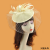 Imitation Linen Exaggerated Top Hat Feather Flower Mesh Cap Bridal Headwear European and American Stylish Hair Accessories Top Hat Linen Headdress